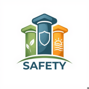 Emblem Style Logo With Three Pillars 300x300